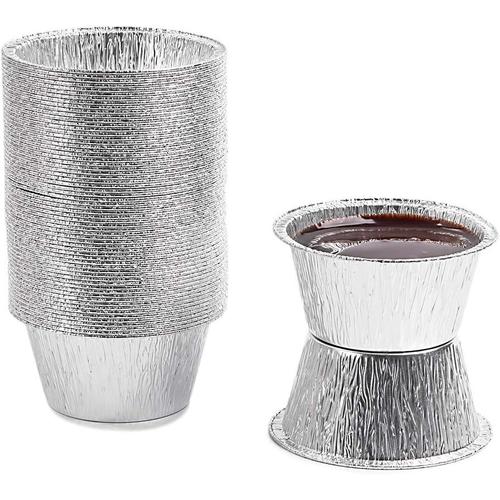 Aluminium Aluminium Moule À Flan Aluminium C1g - Moule Jetable Rond, Gamme Professionnelle - 100 Pièces - Idéal Pour Gateaux, Muffins Et Cupcakes