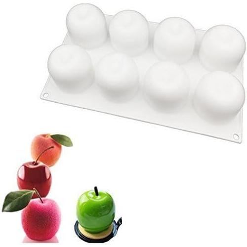 Blanc Blanc 8trous 3d En Forme De Pomme Moules En Silicone Pour Décoration De Gateaux Outil Bakeware Français À Dessert Mousse Moule À Cake Cuisson Cupcake En Silicone Mousse Moule Bakeware Pan