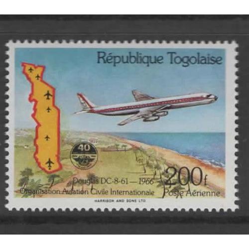 République Togolaise, Timbre-Poste Aérienne Y & T N° 532, 1985 - Quarantième Anniversaire De L' O.A.C.I., Douglas D C 8-61