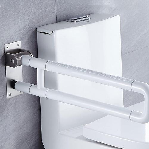 Barre D'Appui Relevable,Main Courante De Sécurité De Salle De Bains De Barre D'Appui De Toilette Pliable Fixée Au Mur,Barre D'Appui Déroulante,Poignée Antidérapante En Acier Inoxydable