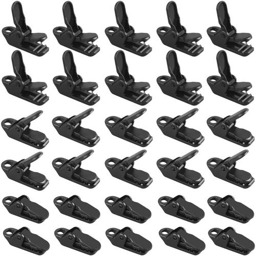 Noir 100pcs Pince Pour Bache, Tente Clips Clips Plastiques Pour Toile D'ombrage Clips De Fixation Pince Bache Clip Auvent Pince Plastique Pour Activités De Plein Air, 3.2x1x1.3 Cm