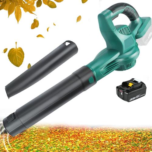 Souffleuse de feuilles sans fil 130 CFM électrique souffleuse de feuilles avec 2 tubes amovibles pour, poussière avec batterie 1X5.5AH?Chargeur non inclus? - compatible avec la batterie Makita 18V