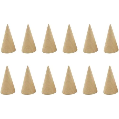 Beige Lot De 12 Présentoirs À Bijoux En Bois En Forme De Cône