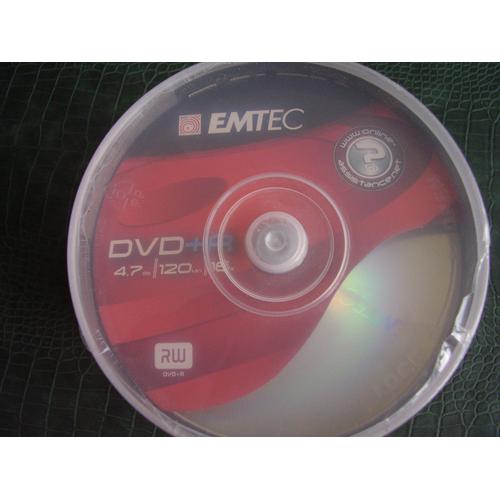 Lot de 100 DVD+R EMTEC RW 4,7Gb; 120min x16
