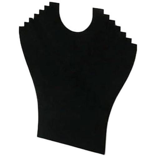 Noir Porte Bijoux Buste Plat Pliant Pour 6 Colliers Velours Noir Noir