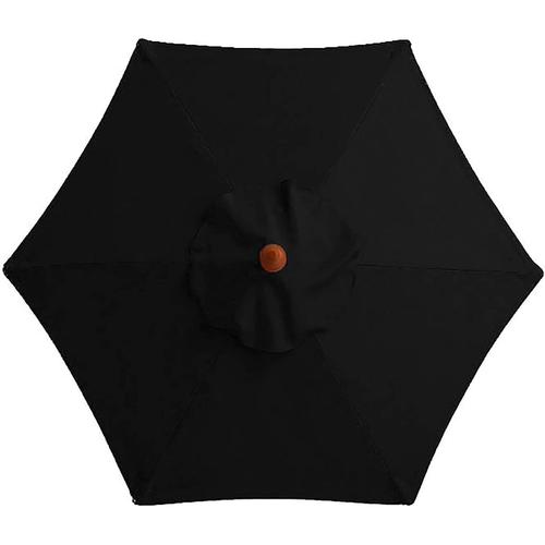 Le Noir Auvent De Remplacement Pour Parasol De Terrasse De 6,4ft, Auvent De Parapluie D'extérieur À 6 Nervures, Toile De Rechange Pour Parasol De Jardin, Grande Couverture De Rechange Pour Parasol(Le