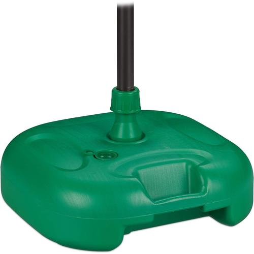 Vert Support De Parasol Remplissable Avec De L¿Eau Ou Du Sable, Taille Du Tube 22-38 Mm, 44x42 Cm, Pied En Plastique, Vert