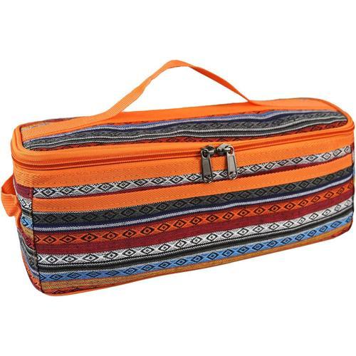 Orange Sac De Rangement En Tissu Oxford - Grande Capacité - Pour Pique-Nique, Voyage - Portable - Boîte De Douche - Sac De Rangement Pour Cuisinière De Camping - Petit Sac De Pique-Nique - Sac De