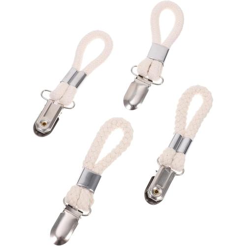 Blanc 4 Pièces Porte-Serviettes En Corde De Coton Pince À Serviette Avec Étagère Bol Cintres Accroche Torchon Cuisine Débarbouillettes Le Couvercle Pinces À Linge À La Maison Bague