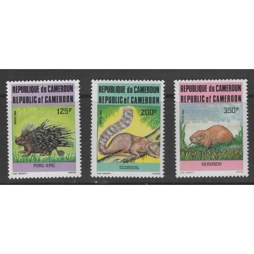 République Du Cameroun, Timbres-Poste Y & T N° 771 À 773, 1985 - Faune, Animaux Protégés
