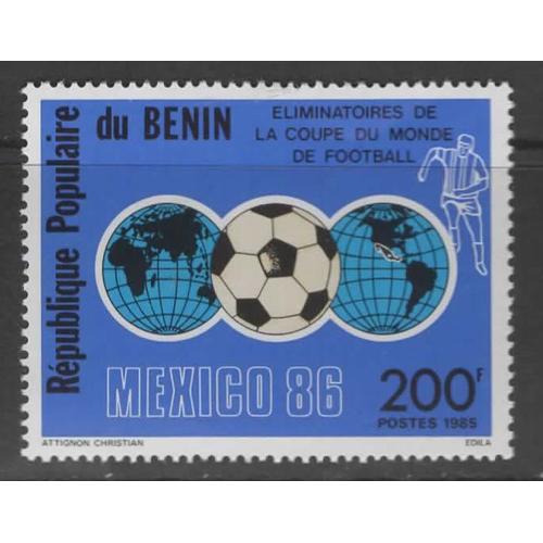 République Populaire Du Bénin, Timbre-Poste Y & T N° 619, 1985 - Eliminatoires De La Coupe Du Monde De Football Mexico 86