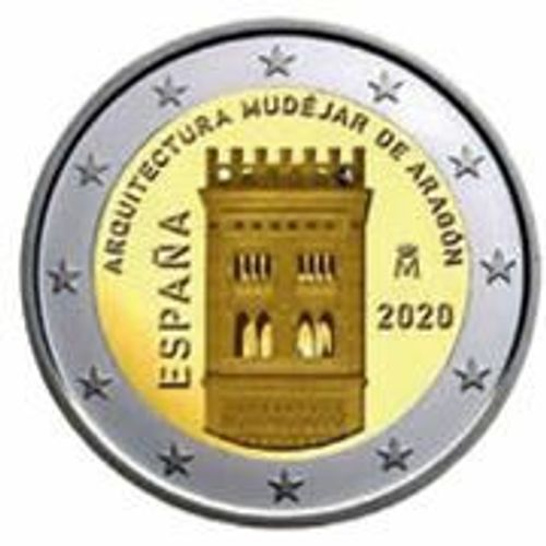 2 Euro Commémorative Espagne 2020 - Architecture Aragon Unc Neuve