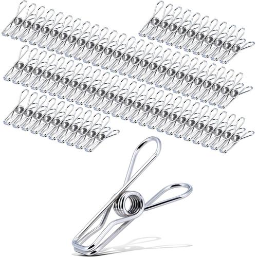 70pcs Pince A Linge Inox Multi-Usages Pinces À Linge Solide Antirouille Epingle A Linge Pour Les Vêtements, Cordes À Linge, Serviettes, Chaussettes, Jardin, Balcon, Bureau,Documents En Papier