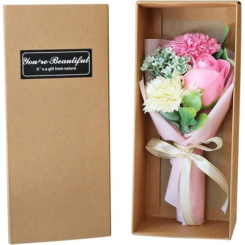 Cadeau Fete des Meres_05 Coffret Cadeau pour La Fête des Mères, Bouquets de Fleurs, Roses éternelles Préservées, Cadeaux pour Femmes et Filles, Faux Savon, Fleur Artificielle Maman Cadeau pour La Fête