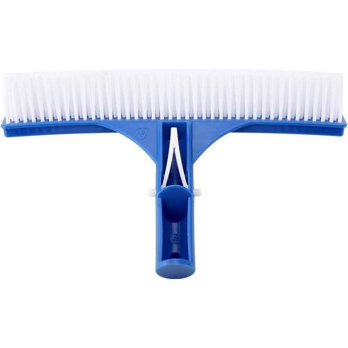 Brosse de Piscine, Haute densité élastique léger Cheveux durs en Plastique Lavage saleté Mousse étang Spa Sources Chaudes Outils Fournitures avec Trou de vis (Poteau Non Inclus) 10 Pouces