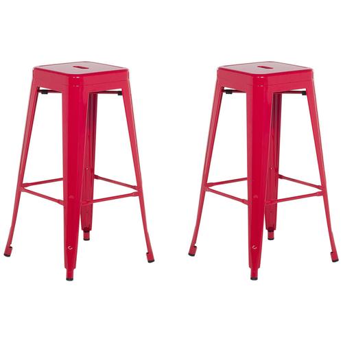 Tabouret De Bar Set De 2 Rouge Cabrillo