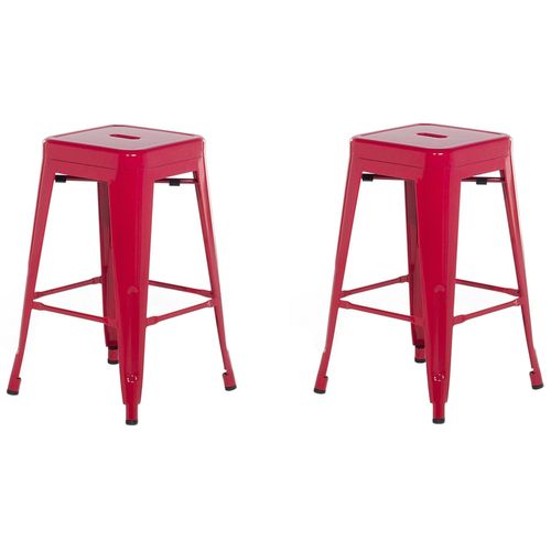 Tabouret De Bar Set De 2 Rouge Cabrillo