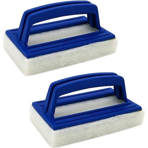 Blanc, Bleu 2 Pièces Brosses éponge De Piscine,Brosse De Mur De Piscine,Ligne d'eau Brosse De Nettoyage,Plastique Piscine Brosse De Piscine avec Poignée pour Nettoyer Piscine Spa Baignoires Murs