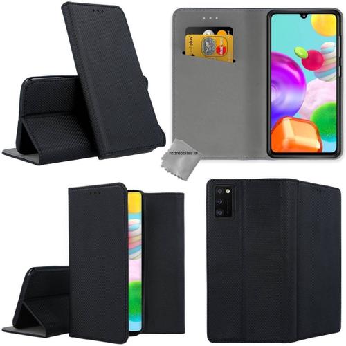 Housse Etui Coque Pochette Portefeuille Pour Samsung Galaxy A41 + Film Ecran - Noir Magnet