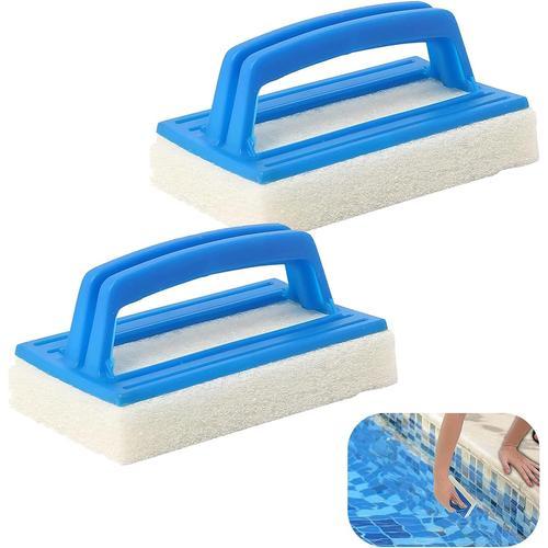 Bleu 2 Pièces Eponge Piscine Brosse éponge Ligne d'eau Piscine Brosse de Piscine avec Poignée Brosse de Nettoyage pour Nettoyer Piscine Spa Baignoires Murs