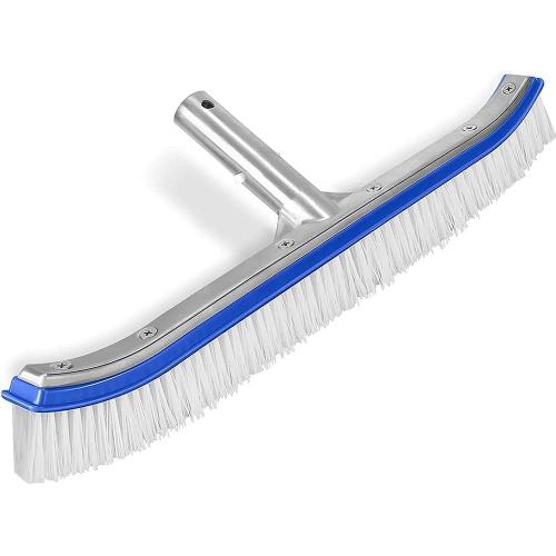 Bleu Brosse de Piscine, Mur de Piscine et Brosse à Carrelage 18 Pouces Pôle de Nettoyage de Piscine Brosse de Rechange pour TêTe de Brosse, Bleu