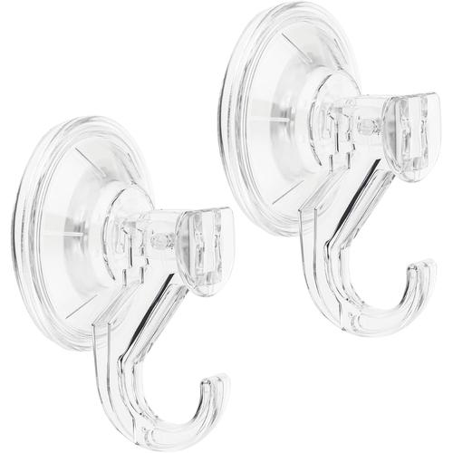 Transparent Lot De 2 Crochets À Ventouse Transparents En Plastique Très Résistants Et Imperméables Amovibles Pour Cuisine, Salle De Bain, Douche, Fenêtre, Porte En Verre, Carrelage, Plafond, Mur,