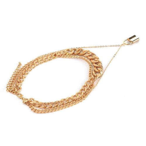 Collier Ras Du Cou En Métal Doré Pour Femmes, Chaîne Avec Pendentif, Style Punk
