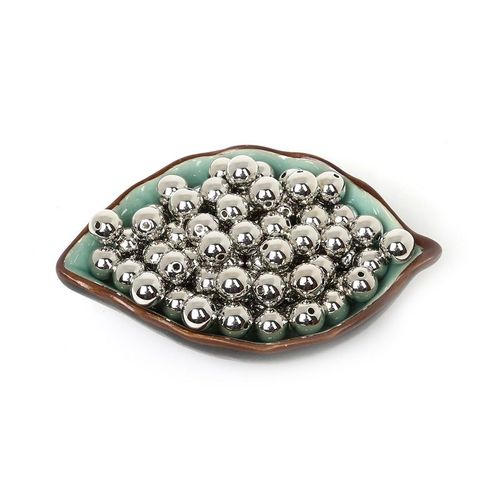 Graine Acrylique Multicolore Ccb En Plastique, Perles D'espacement Rondes, Accessoire Artisanal Pour Enfants, 4/6/8/10/12mm