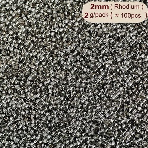 Perles En Rhodium De 2mm, 500 Pièces, Perles D'espacement Pour La Fabrication De Bijoux, Bracelet À Faire Soi Même