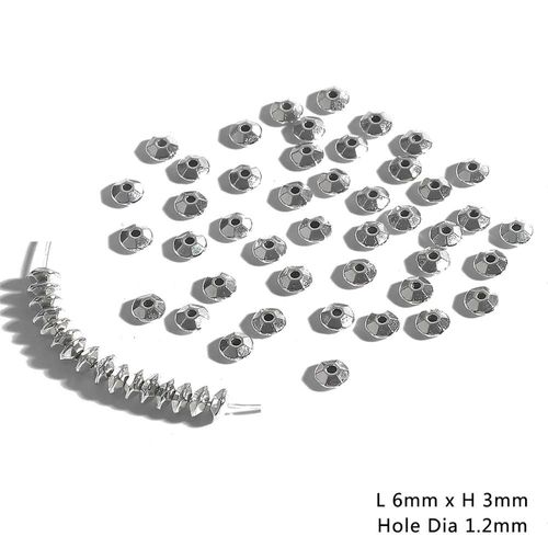 Perles Tibétaines Antiques En Métal Plaqué Argent, 30/50pcs 6/7mm, Perles D'espacement Pour La Fabrication De Bijoux, Bracelet À Bricoler Soi Même