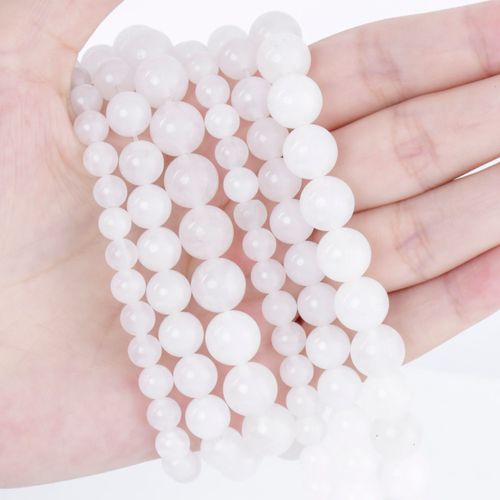Kit De Perles Rondes En Verre, Perles Blanches En Marbre, Fabrication De Pierres Rondes 6/8/10mm, Bijoux, Bracelet, Cadeau D'anniversaire, Bricolage