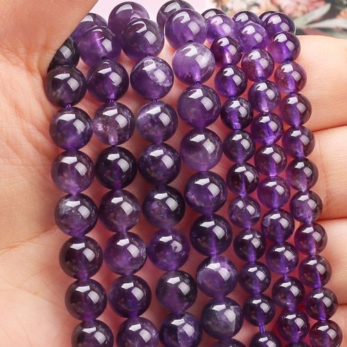 Perles Rondes En Améthyste Naturelle, Grenat, En Vrac, Fournitures Pour La Fabrication De Bijoux, Bracelet À Intervalle De 6/8/10mm