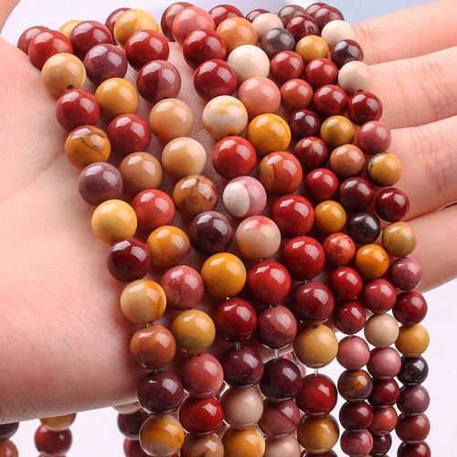 Perles Rondes En Pierre D'obsidienne Naturelle, Perles Lisses Et Amples Pour La Fabrication De Bijoux, Bracelet En Or Naturel
