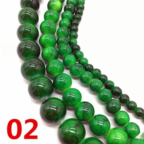 Nouvel Accessoire De Fabrication De Motifs En Verre Vert Chic, 4 /6 /8 /10mm