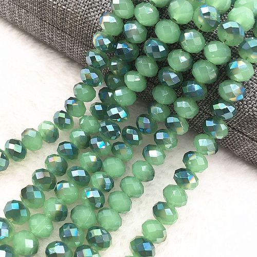 Perles Autrichiennes Vertes, À Facettes En Verre, 30 Pièces/Lot, Perles De Roues, De Transit Pour La Fabrication De Bracelets Et De Bijoux, #05