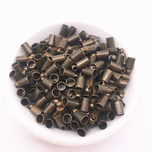 Cordon Rond En Cuir Bronze, 4x9mm, Fermoir À Capuchon Pour Choisir Les Accessoires De Bijoux, Ensemble D'accessoires, Connecteur De Collier, 100 Pièces