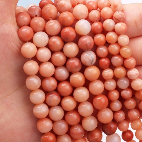 Perles Rondes En Pierre Naturelle Aventurine Rose, En Vrac Pour La Fabrication De Bijoux, Fournitures De 6/8/10mm, Espacement De Gemme, Bricolage De Bracelet Et Collier