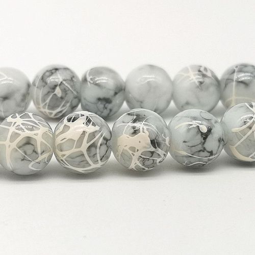 Perles En Verre De Soie Blanche 4/6/8/10mm, Vente En Gros, Perles D'espacement En Vrac, Breloque Peinte Pour La Fabrication De Bijoux Et Collier #19