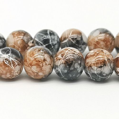Perles En Verre De Soie Blanche 4/6/8/10mm, Vente En Gros, Perles D'espacement En Vrac, Breloque Peinte Pour La Fabrication De Bijoux Et Collier #04