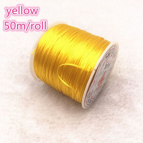 Corde Élastique En Cristal Jaune, Rouleau De 50m, Pour La Fabrication De Bijoux, Bracelet À Perles, Fil De Pêche #02