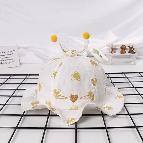 Chapeau De Soleil Pour Bébé Fille, Imprimé De C?ur, Chat, Seau Pour L'Extérieur, Casquette De Plage Panama