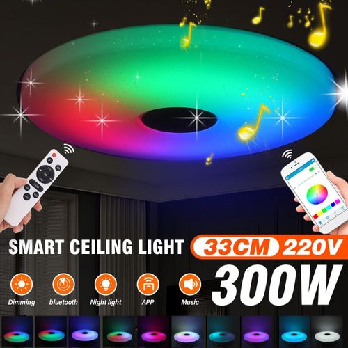 Plafonnier Led Avec Télécommande, Design Moderne, Wi-Fi, Bluetooth, 300w, Musique, Éclairage D'intérieur, Luminaire De Plafond Intelligent, Idéal Pour Une Chambre À Coucher