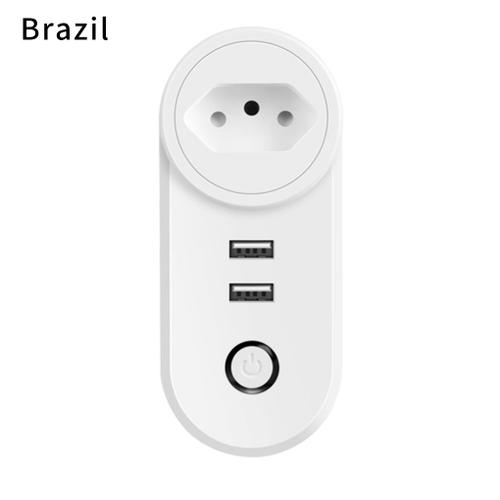 Prise Intelligente Wifi Usb Tuya, Ue Uk Us Israël Br Au Fr, Alimentation Sans Fil, Contrôle Via Application, Minuterie, Chargeur, Fonctionne Pour Alexa Google Home