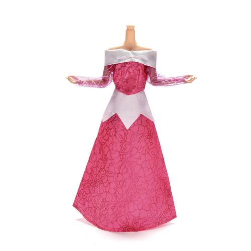 Robe De Poupée En Dentelle Rose Faite À La Main, Robe De Soirée Longue À La Mode, Vêtements De Poupée, Cadeaux Pour Filles