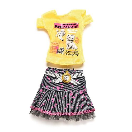 Ensemble De Costumes Pour Poupées, 2 Pièces/Ensemble, Jupe, T-Shirt, Imprimé, Chat, Dessin Animé