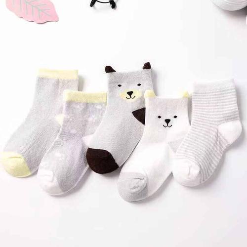 Lot De 5 Paires De Chaussettes Courtes Chaudes En Coton Pour Bébé, Fille Et Garçon De 0 À 6 Ans, Collection Printemps Et Été