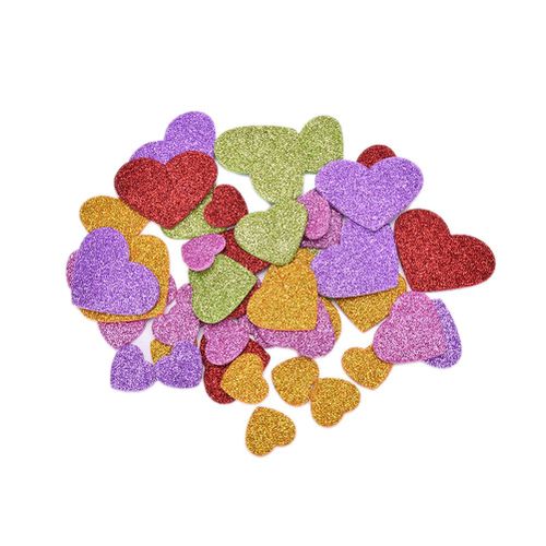 Confettis Colorés En Forme De C?ur, Autocollants En Mousse À Paillettes, Taille Mixte, Pour Bricolage, Scrapbooking, Artisanat, Décoration De Fête, Jouet Pour Enfants, 45 Pièces/Paquet