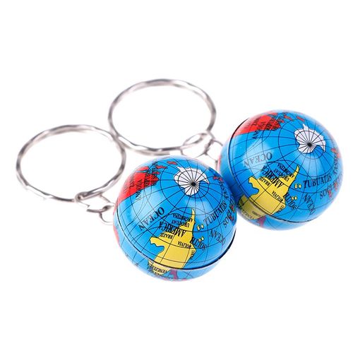 Porte-clés Globe fait à la main, 2 pièces, carte du monde, planète terre, géométrie, dôme en verre, jouets pour bébé