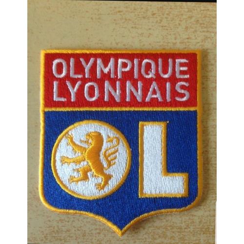 Écusson Équipe De Football Lyon Olympique Lyonnais - Écusson Brodé Équipe De Football De Lyon Olympique Lyonnais 8x7cm Thermocollant