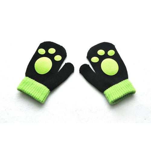 Gants Mignons En Forme De Patte D'Ours Pour Bébés, Chauds Et Doux, Tricotés Pour Les Doigts, Couleur Unie, Pour Filles Et Garçons